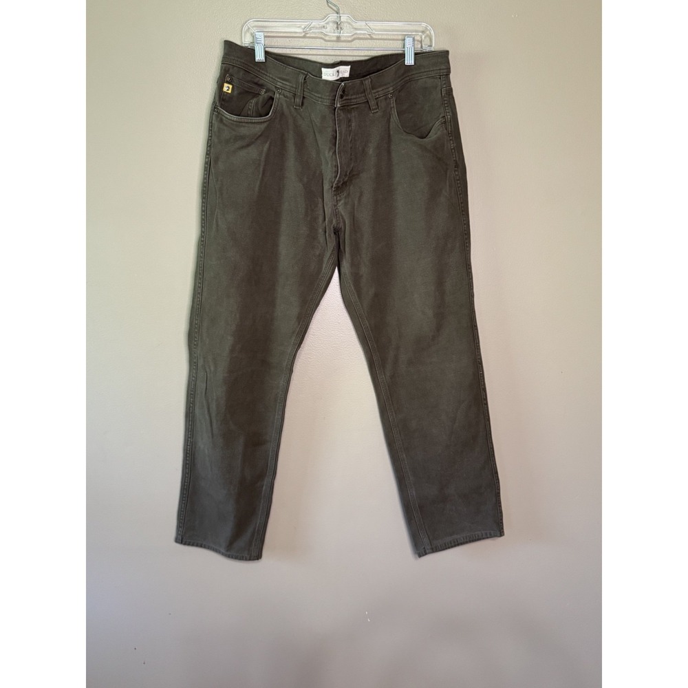 Duck Head Mens Olive Green Straight Leg Denim Jeans 38x30 Regular Fit